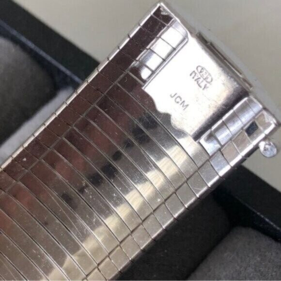 JCM Sterling Silver 925 Unique Bracelet Italy Laser Cut Bangle Statement 7.5” - Picture 13 of 16